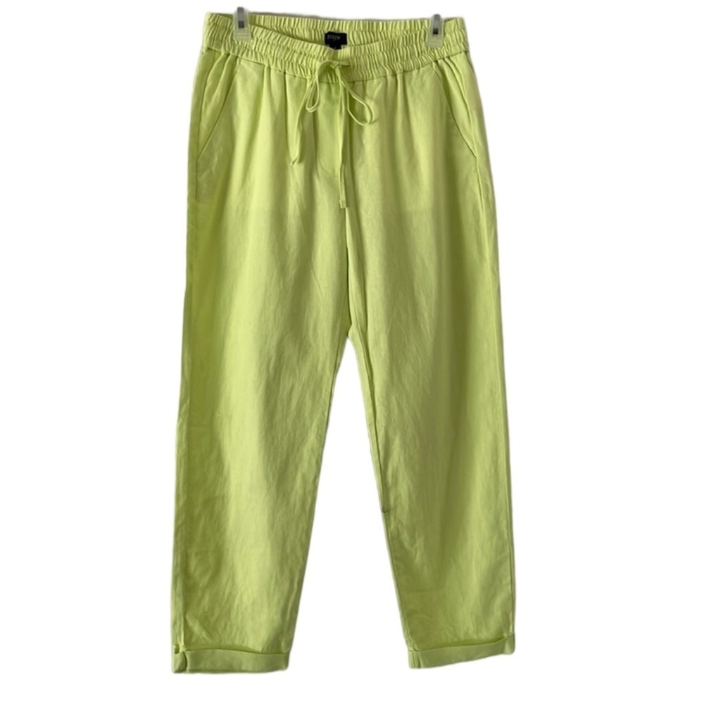J. CREW Linen-Cotton Blend Drawstring Pant Size 8 - Picture 3 of 14
